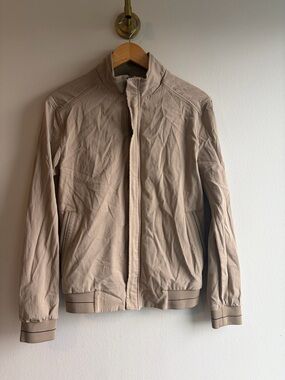 Zara Men's Beige Lightweight Bomber Jacket